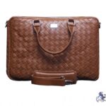 Eternal Woven Leather Laptop Bag – Premium Brown & Black Briefcase | Eternal Outfit