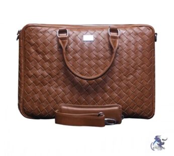 Eternal Woven Leather Laptop Bag – Premium Brown & Black Briefcase | Eternal Outfit