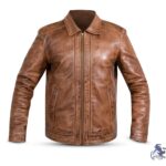 Classic Distressed Brown Leather Jacket for Men - Stylish & Durable by Eternal Outfit