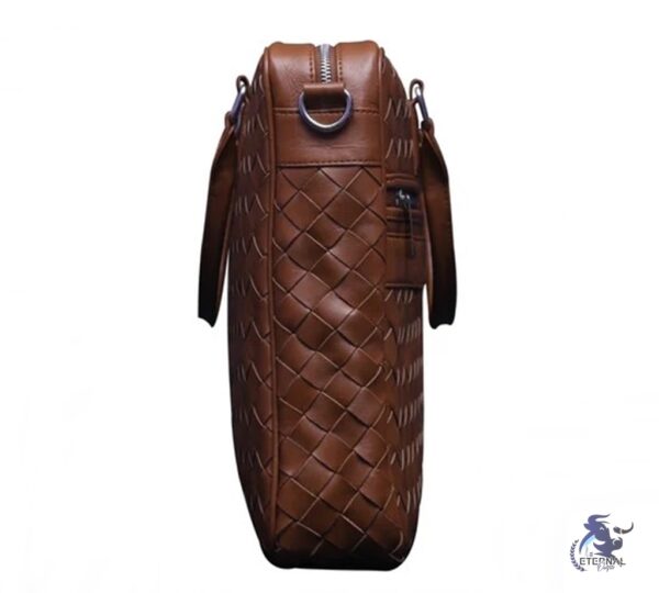 Eternal Woven Leather Laptop Bag – Premium Brown & Black Briefcase | Eternal Outfit