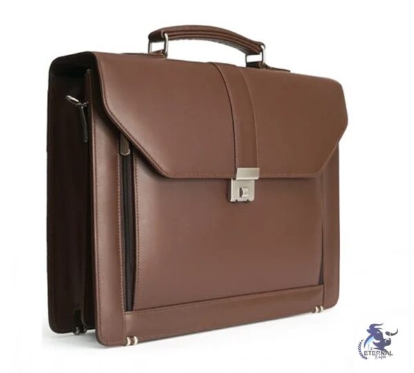 Premium Brown Leather Business Briefcase - Eternal Outfit