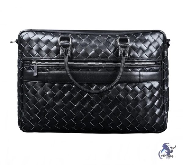 Eternal Woven Leather Laptop Bag – Premium Brown & Black Briefcase | Eternal Outfit