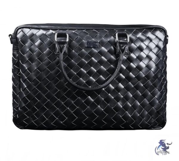 Eternal Woven Leather Laptop Bag – Premium Brown & Black Briefcase | Eternal Outfit