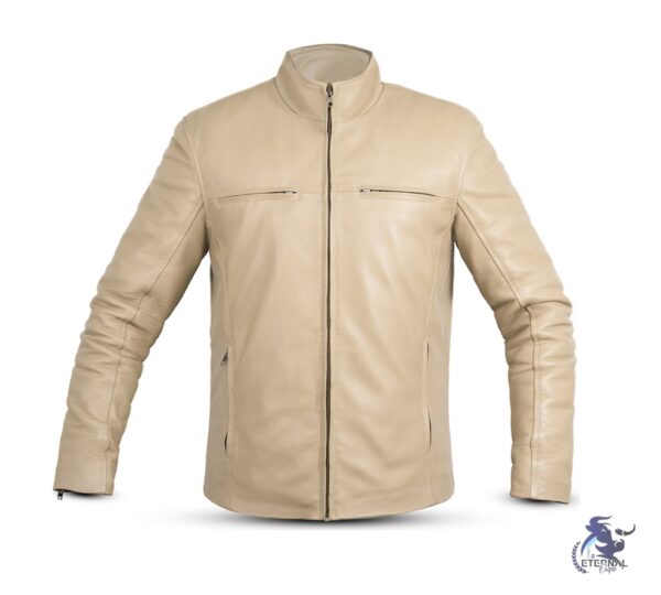 Eternal Men's Beige Genuine Leather Jacket - Sleek and Stylish | Eternal Outfit