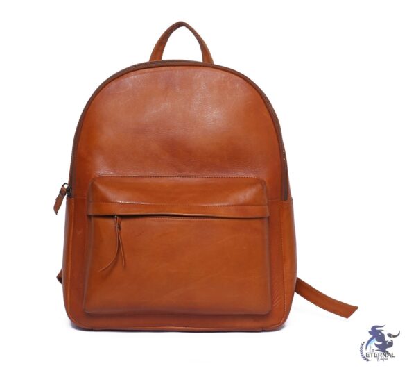 Premium Tan Leather Backpack for Men & Women – Stylish and Durable by Eternal Outfit