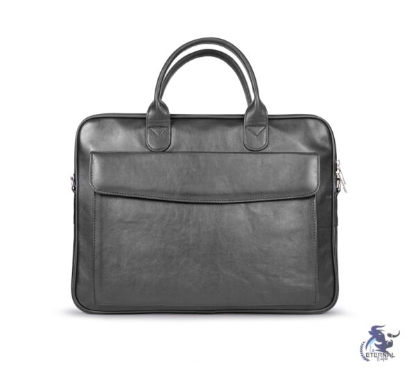 Eternal Black Leather Laptop Briefcase – Sleek, Practical, and Premium Quality