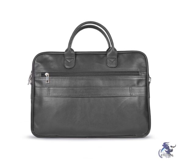 Eternal Black Leather Laptop Briefcase – Sleek, Practical, and Premium Quality