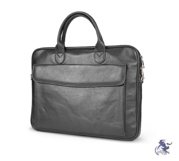 Eternal Black Leather Laptop Briefcase – Sleek, Practical, and Premium Quality