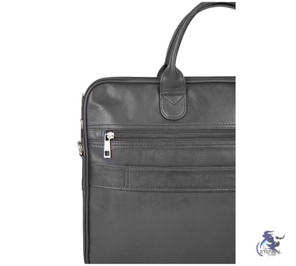 Eternal Black Leather Laptop Briefcase – Sleek, Practical, and Premium Quality
