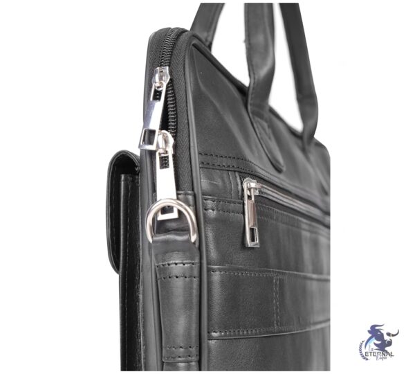 Eternal Black Leather Laptop Briefcase – Sleek, Practical, and Premium Quality