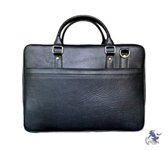 Eternal Premium Slim Black and Brown Leather Laptop Bag – Stylish, Durable, and Professional