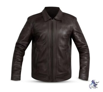 Elegant Brown Leather Jacket for Men – Timeless Luxury by Eternal Outfit