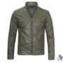 Men’s Olive Green Leather Biker Jacket – Stylish & Durable | Eternal Outfit