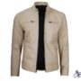Men’s Beige Leather Biker Jacket – Stylish & Premium Outerwear | Eternal Outfit